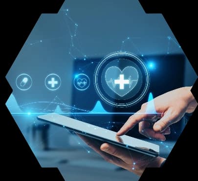 Healthcare professional reviewing patient vitals on a tablet